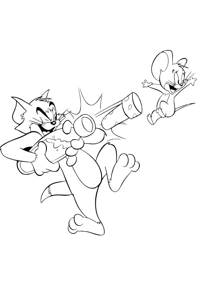 Tom e Jerry tocam uma flauta